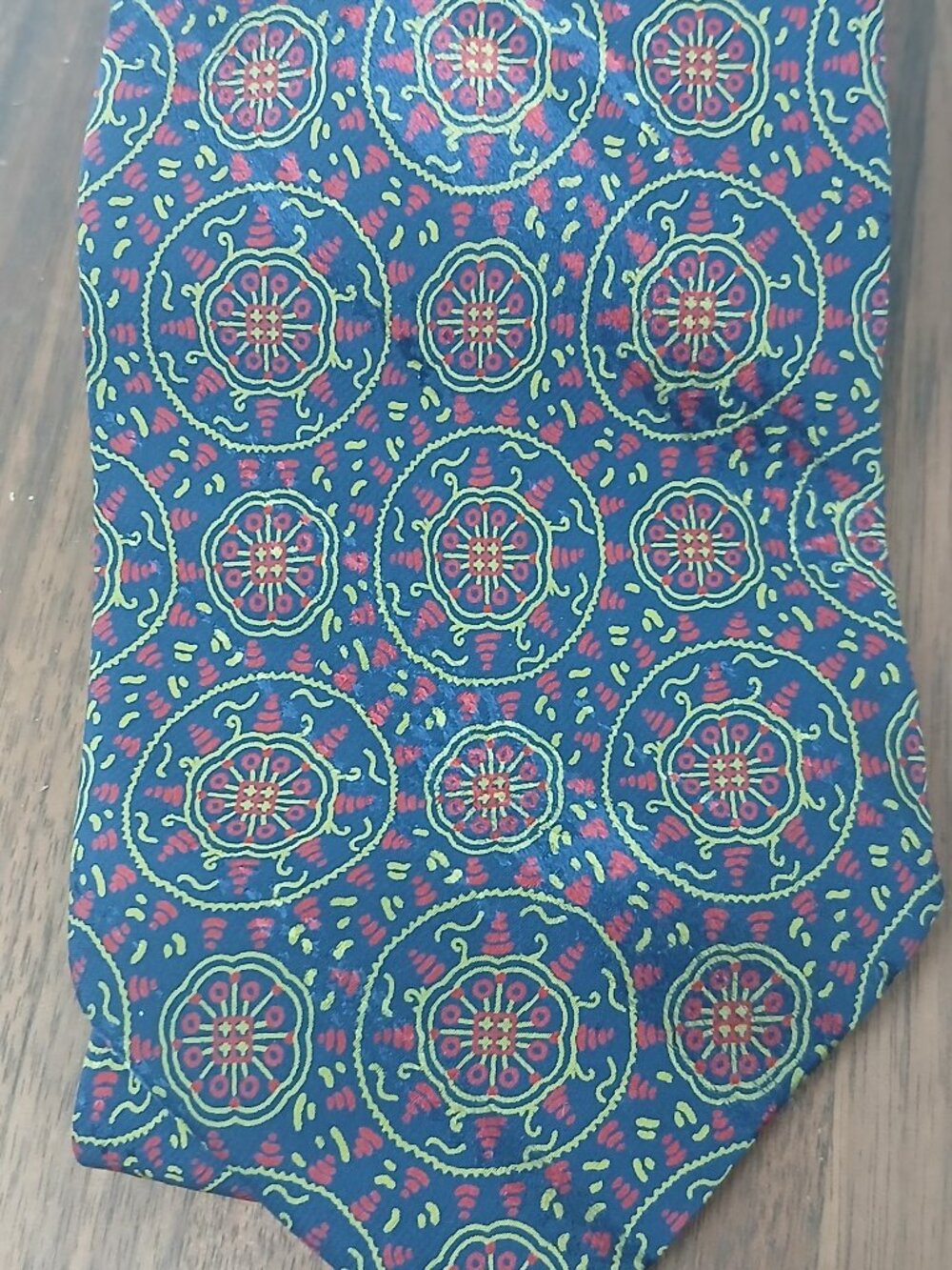 Brioni Vintage Blue Red Geometric Pattern Tie (0893)